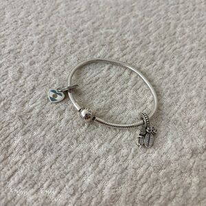 Pandora Silver Bracelet With 2 Charms Argentina and 50